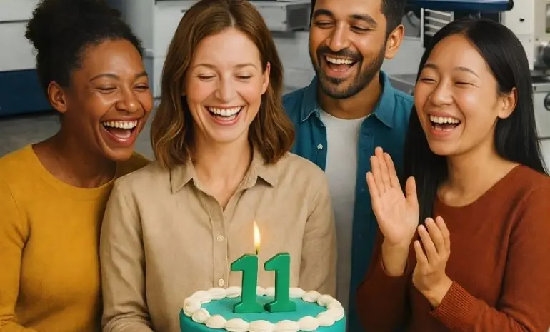 The Impeccable Plus team celebrating 11 years of service